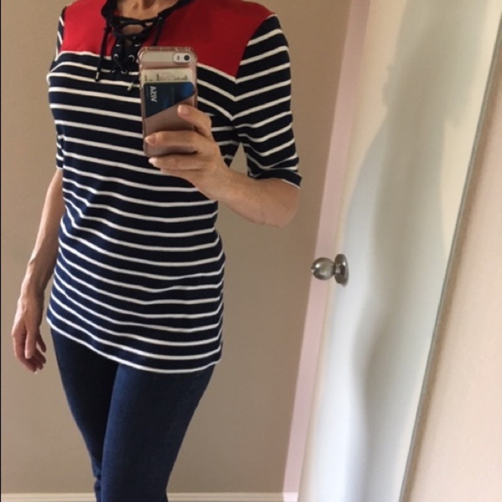 Nautical lace-up top ⛵️ 🚣‍♀️